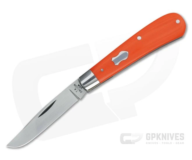 T.A. Davison Custom Orange G10 Satin CTS-XHP Clip Point Slip Joint 4364