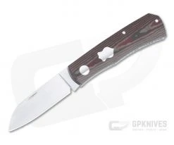 Sakman Knives Rhino Sheepsfoot Satin N690 Chocolate/Brown/Red Richlite Slip Joint Folder 4580