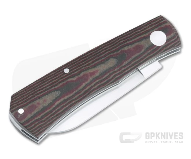 Sakman Knives Rhino Sheepsfoot Satin N690 Chocolate/Brown/Red Richlite Slip Joint Folder 4580 - Image 2