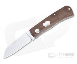 Sakman Knives Rhino Sheepsfoot Satin N690 Natural Micarta Slip Joint Folder 4583