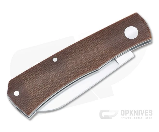 Sakman Knives Rhino Sheepsfoot Satin N690 Natural Micarta Slip Joint Folder 4583 - Image 2