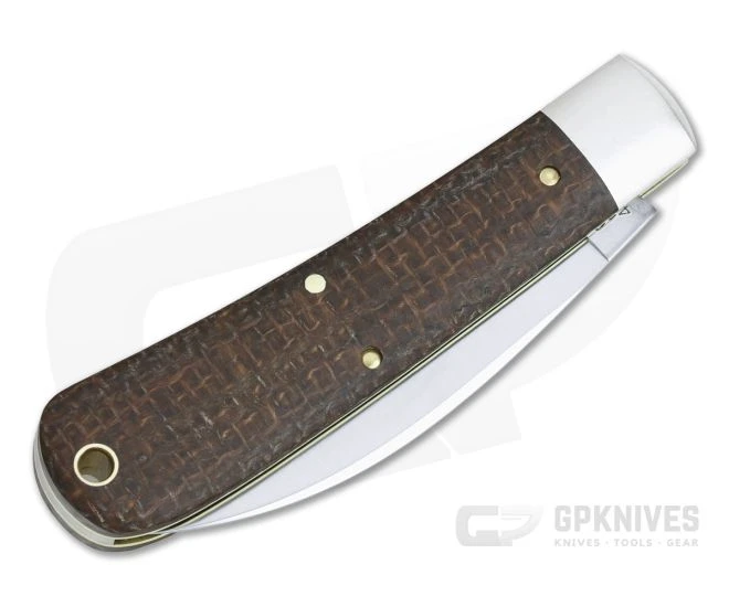 Tidioute #47 Viper Brown Burlap Micarta Slip Joint Knife 470120 - Image 2