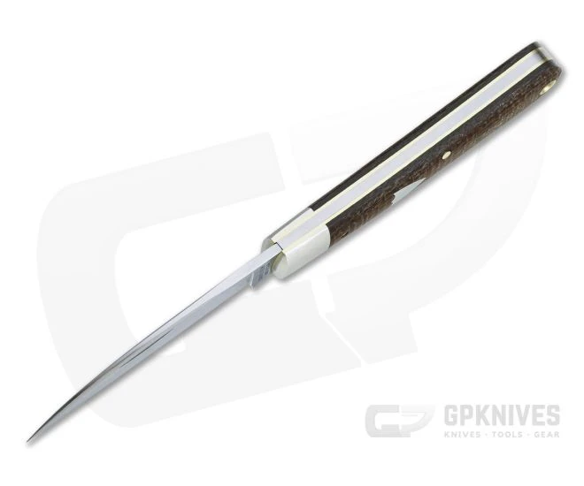 Tidioute #47 Viper Brown Burlap Micarta Slip Joint Knife 470120 - Image 3