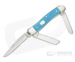 Case Medium Stockman Caribbean Blue Smooth Bone Slip Joint 50663