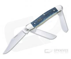 Case Medium Stockman Smooth Mediterranean Blue Bone Slip Joint Knife 52805