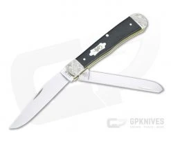 Case Trapper Worked Bolsters Smooth Ebony Wood Slip Joint Folder 59670