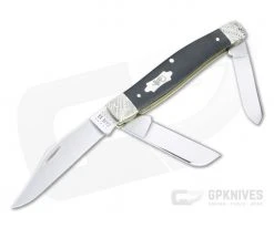 Case Large Stockman Worked Bolsters Smooth Ebony Wood Slip Joint Folder 59673