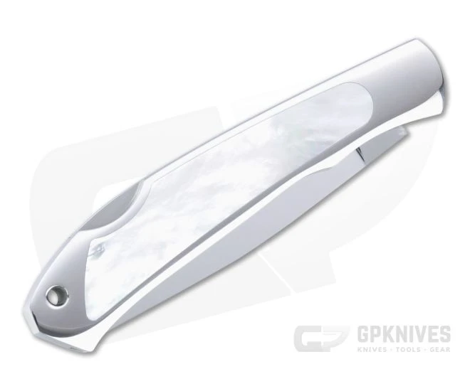 Moki Serapis Polished VG10 Mother of Pearl Inlaid Stainless Steel Lock Back Folder 610E - Image 2