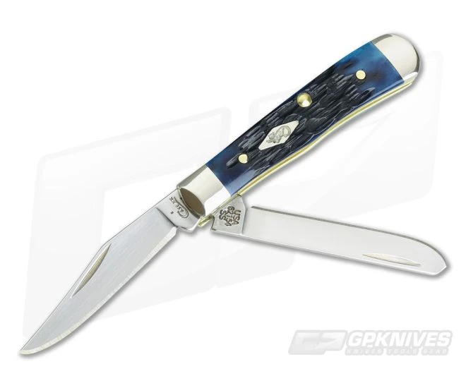 Case Tiny Trapper Ocean Blue Jigged Bone 63635