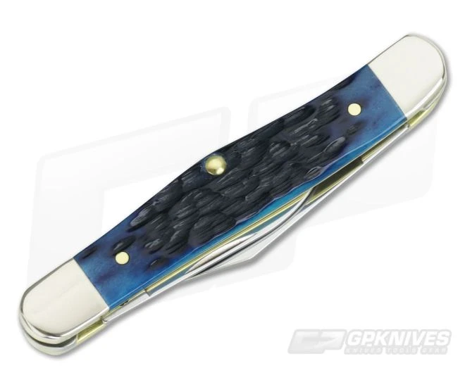 Case Half Whittler Peach Seed Jig Ocean Blue Bone 63636 - Image 2