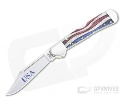 Case Mini Copperlock Star Spangled Natural Bone Back Lock Folder 64141