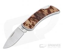 Case x Woodchuck Executive Lockback Camo Brushed Stainless Steel Folder 64323