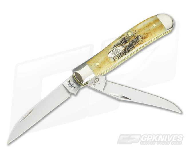 Case Mini Trapper Wharncliffe Burnt Bone Stag 65305