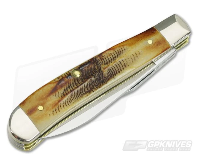 Case Mini Trapper Wharncliffe Burnt Bone Stag 65305 - Image 2