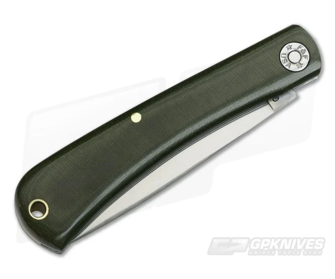 Great Eastern #71 Farm and Field Tool Bullnose Work Knife Green Micarta - Image 2