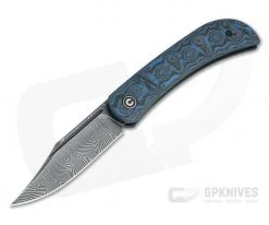 CIVIVI Appalachian Drifter C2015DS-2 Blue Rose Carbon Fiber G10 Damascus Slip Joint Flipper