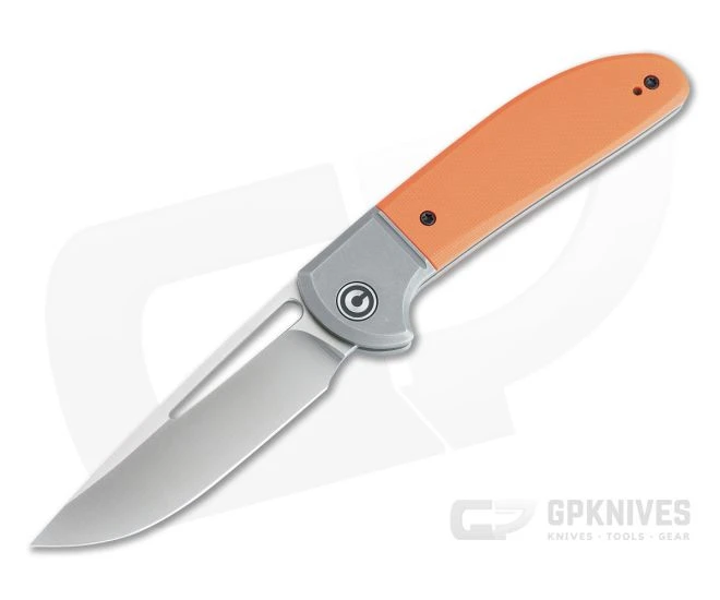 CIVIVI Trailblazer XL Satin D2 Bolstered Orange G10 Slip Joint Folder C2101B