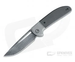 CIVIVI Trailblazer XL Black Damascus Bolstered Carbon Fiber G10 Slip Joint Folder C2101DS-1