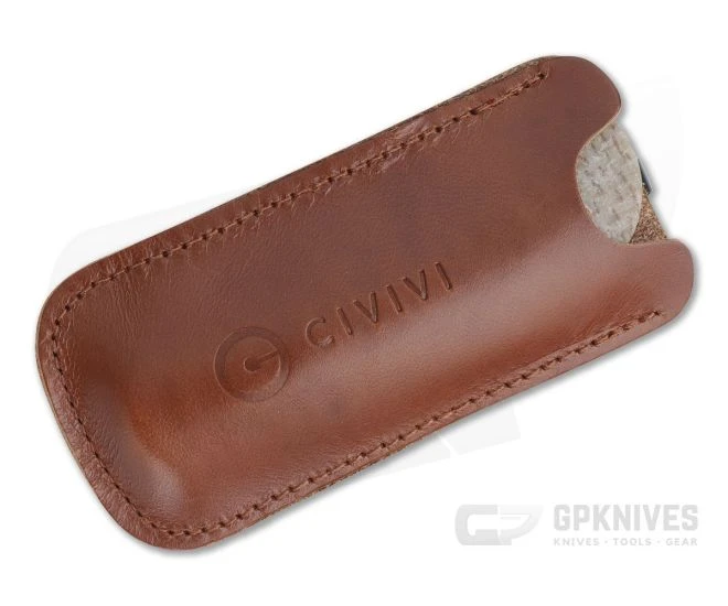 CIVIVI Rustic Gent C914C Tan Burlap Micarta D2 Back Lock Folder - Image 4