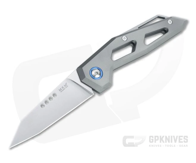 MKM Edge Reverse Tanto Satin M390 Sand Blast Titanium Slip Joint Folder EG-T