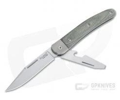 LionSteel Jack 2 M390 Green Canvas Micarta Modern Traditional Slip Joint JK2-CVG
