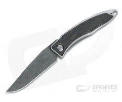 Chris Reeve Mnandi Raindrop Damascus Bog Oak Wood Gentleman's Titanium Frame Lock Folder MNA-1006