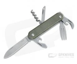 MKM Mikita Malga 6 Green Canvas Micarta M390 Slip Joint Swiss Army Knife Folder MP06-GC