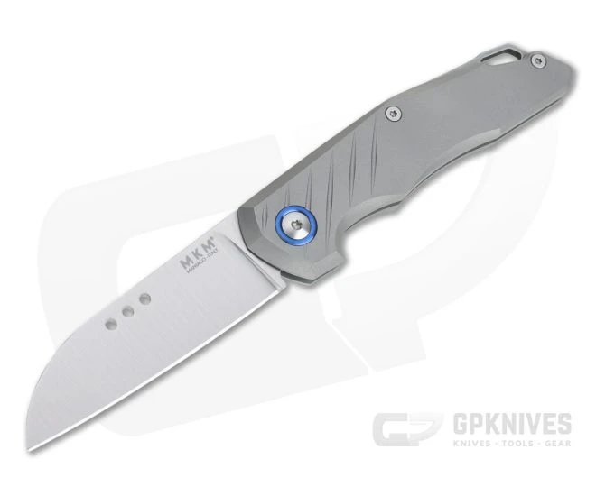 MKM Mikita Root Anso Satin M390 Blasted Titanium Slip Joint Folder RT-T