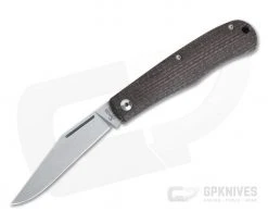 Smith & Sons Legacy Trapper D2 Brown Burlap Micarta Slip Joint