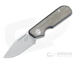 Liong Mah Design Traveler Clip Point Green Micarta M390 Slip Joint