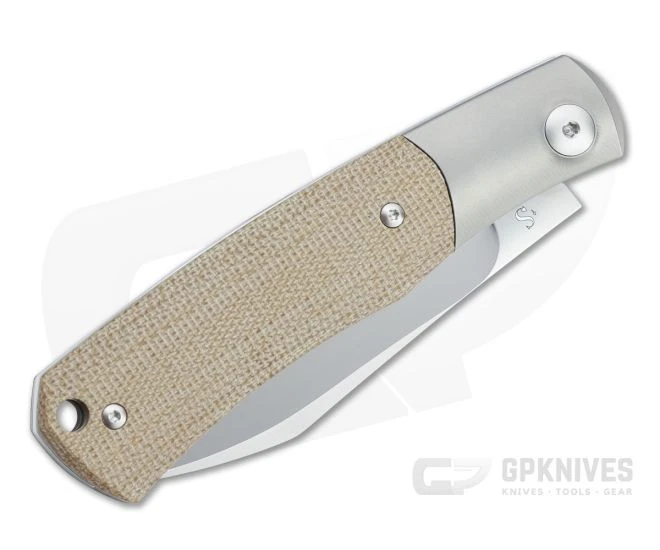 Viper Hug Thiel Design Satin M390 One Bolster Natural Micarta Slip Joint Knife V5992CN - Image 2