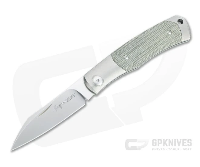 Viper Hug Thiel Design Satin M390 Two Bolsters Green Micarta Slip Joint Knife V5994CG