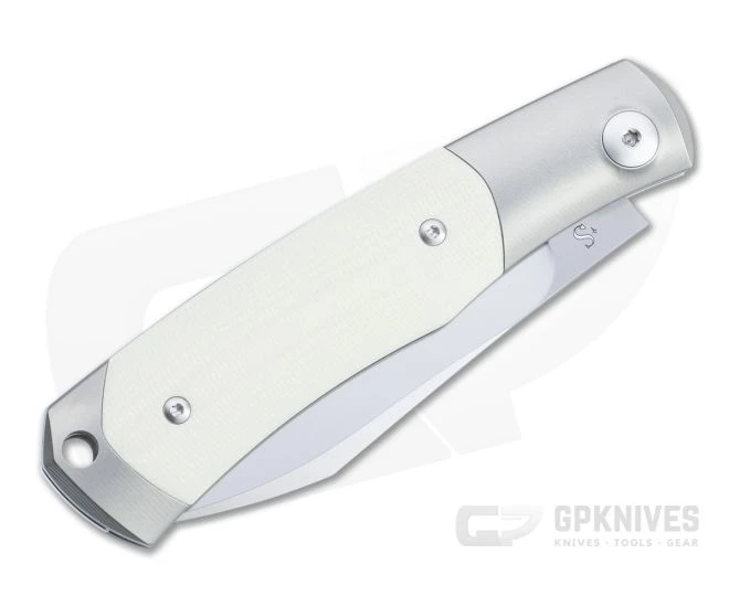 Viper Hug Thiel Design Satin M390 Two Bolsters Ivory G10 Slip Joint Knife V5994GI - Image 2